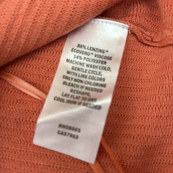 Halogen Ribbed Cross Neck Halter Tank Top XL Coral Summer Vacation NWT - Picture 4 of 5